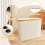 Foldable Toilet Paper Storage Basket with Lid, Creamy white 8