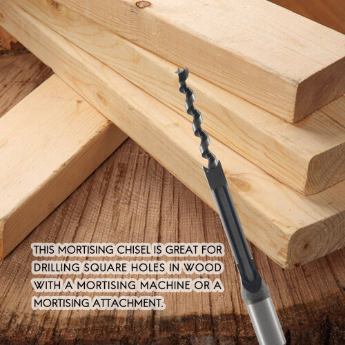 4Pcs Woodworking Square Hole Drill Bits Wood Mortising Chisel Set 2