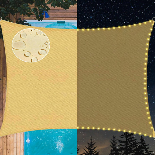 LED Σκίαστρο Πανί Αδιάβροχο 6.5X10FT Ενσωματωμένο 2