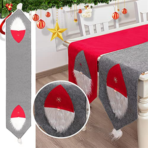 Christmas Table Runner,Classic-Kitchen Dining Decor Grey 1