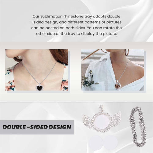 Sublimation Rhinestone Trays Pendant Set, Mixed Style 1
