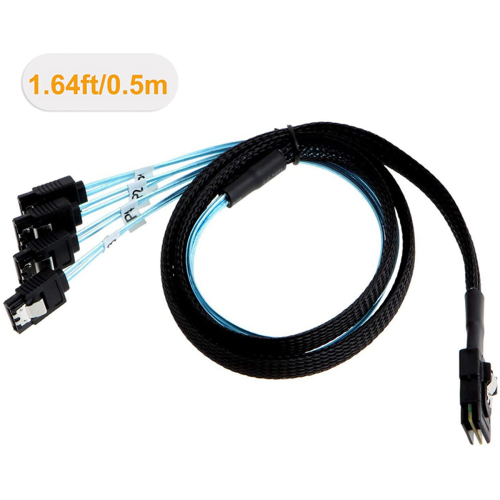 3X Mini SAS 36Pin (SFF-8087) Stecker auf 4 SATA 7Pin Buchsenkabel, Host/Controller Target/Backplane 1,0M 2