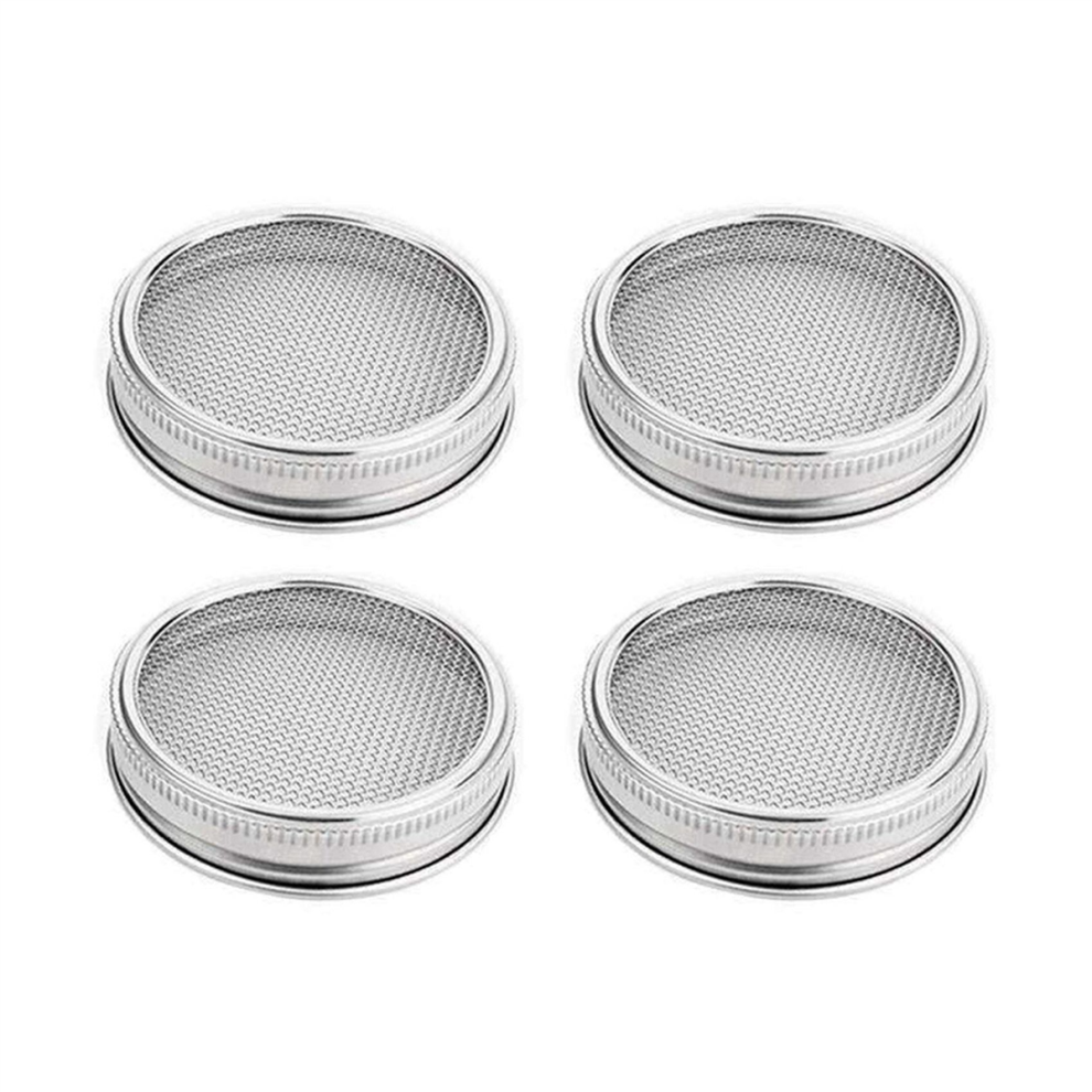 Tlily 8 Pack Stainless Steel Sprouting Jar Lid For Wide And Mouth Mason Growing Sprouts