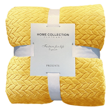 Wheat Velvet Small Blanket,Warm Blanket, Coral Blanket,Yellow