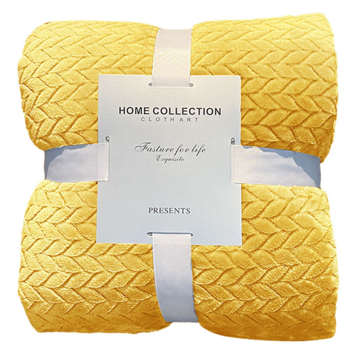 Wheat Velvet Small Blanket,Warm Blanket, Coral Blanket,Yellow