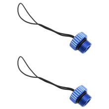 2x Duik DIN Tankklep Schroefdeksel 5/8-14NPS Stofkap Plugbeschermer Regulator Blauw
