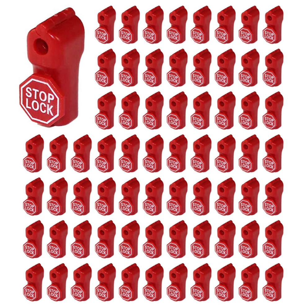 Peg Hook Lock Stop 500 Pieces Plastic Red Anti-Theft Retail Pin Safety Display 4851714536790