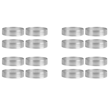 16er-Pack Tortenringe aus Edelstahl, 2,4 Zoll, perforierter Kuchen-Mousse-Ring, Tortenringform, rund