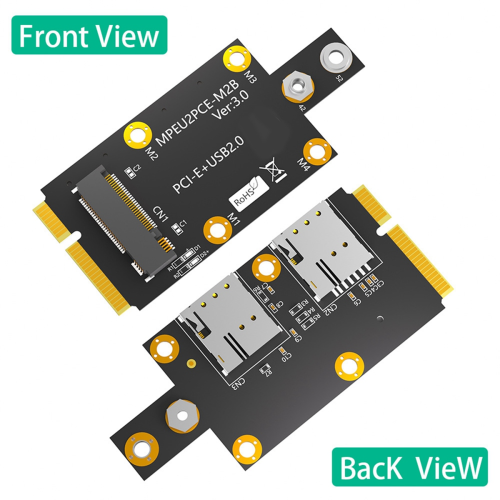 M.2 Key B to Mini PCI-E Adapter Strap Dual NANO SIM Card 1