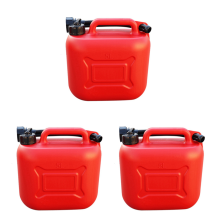 3X 5L Car Fuel Tank Can Spare Plastic Petrol Gas Container Anti-Static Carrier with Pipe for Travel