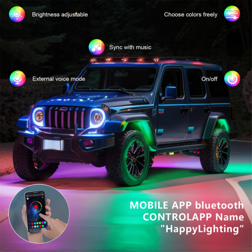 RGB Rock Lights, Multicolor Underglow Lights Kit,8 Pods 1
