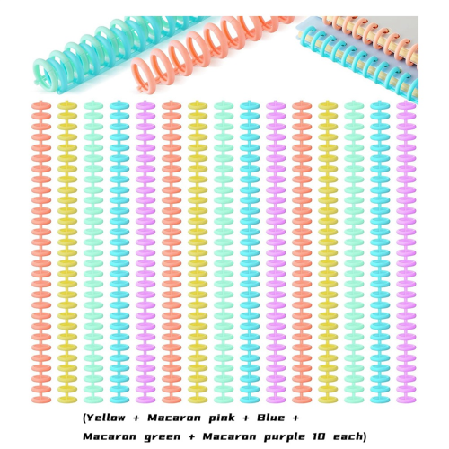50PCS Plastic Spiral Binding Coils, 1/2 inch Diameter 30 Ring 1