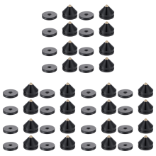 24 Set Luidsprekerstandaard Voeten Voet Pad Aluminiumlegering Metalen Spikes Conus Vloerspijker Zwart