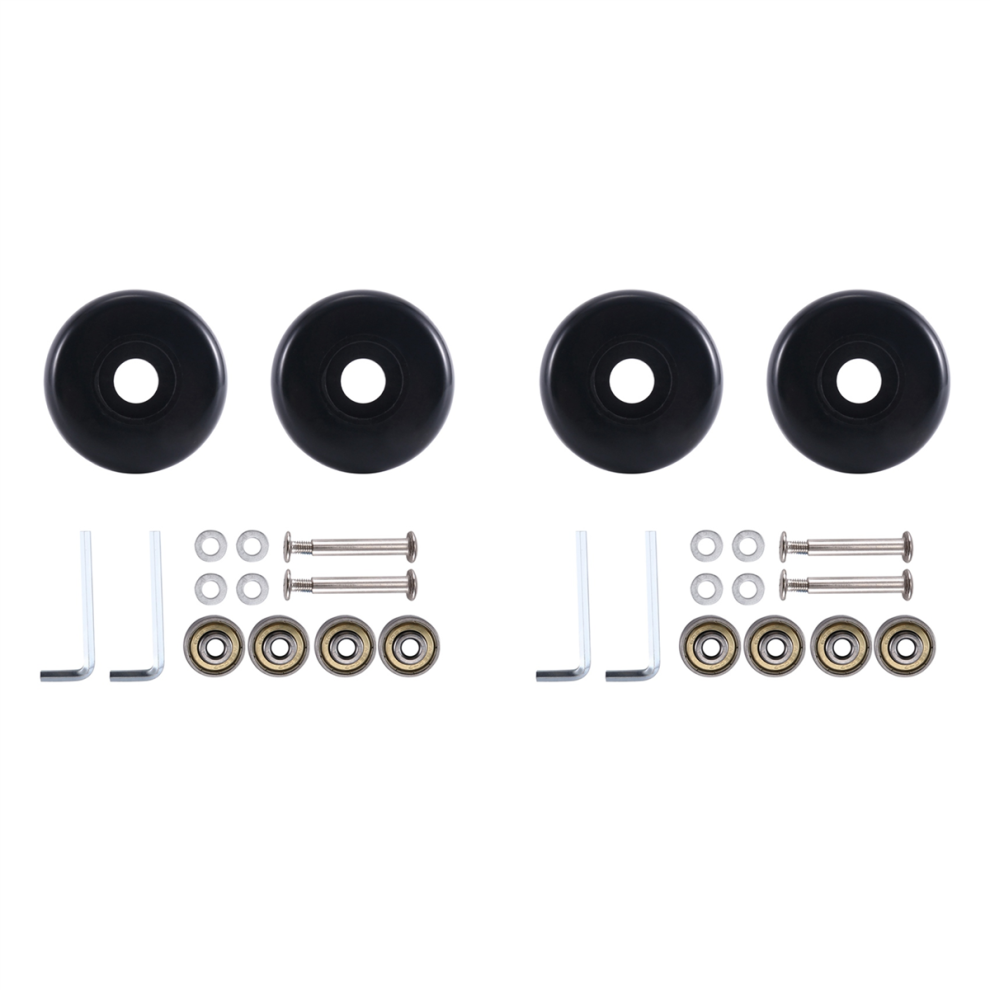 2Set 55Mm X 18Mm Luggage Suitcase Replacement Wheels, Pu Swivel Caster Wheels Carbon Steel Bearings Repair Kits Black 4851714562690