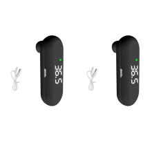 2x Voorhoofdthermometer Mini USB-thermometer Digitale babyfoon Lichaamstemperatuur Kinderen Infrarood koortsmeter - Zwart
