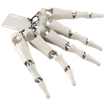 Weißer Halloween-Handschuh mit beweglichen Fingern, Skeletthänden, Horror