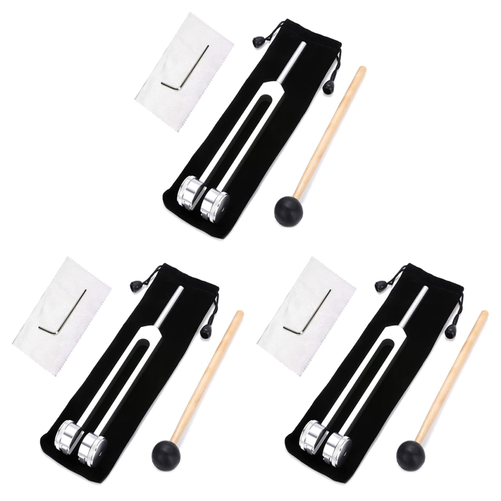 Tlily 3X 128 Hz Tuning Fork Weighted Bio-Acoustic For Therapy Acoustic Slider