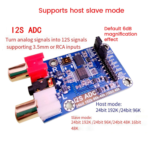 Module de carte d'acquisition audio I2S ADC, mode maître/esclave 24 bits 2