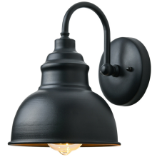 Vintage Wandleuchter Schwanenhals Scheune Flachlicht (Schwarz)