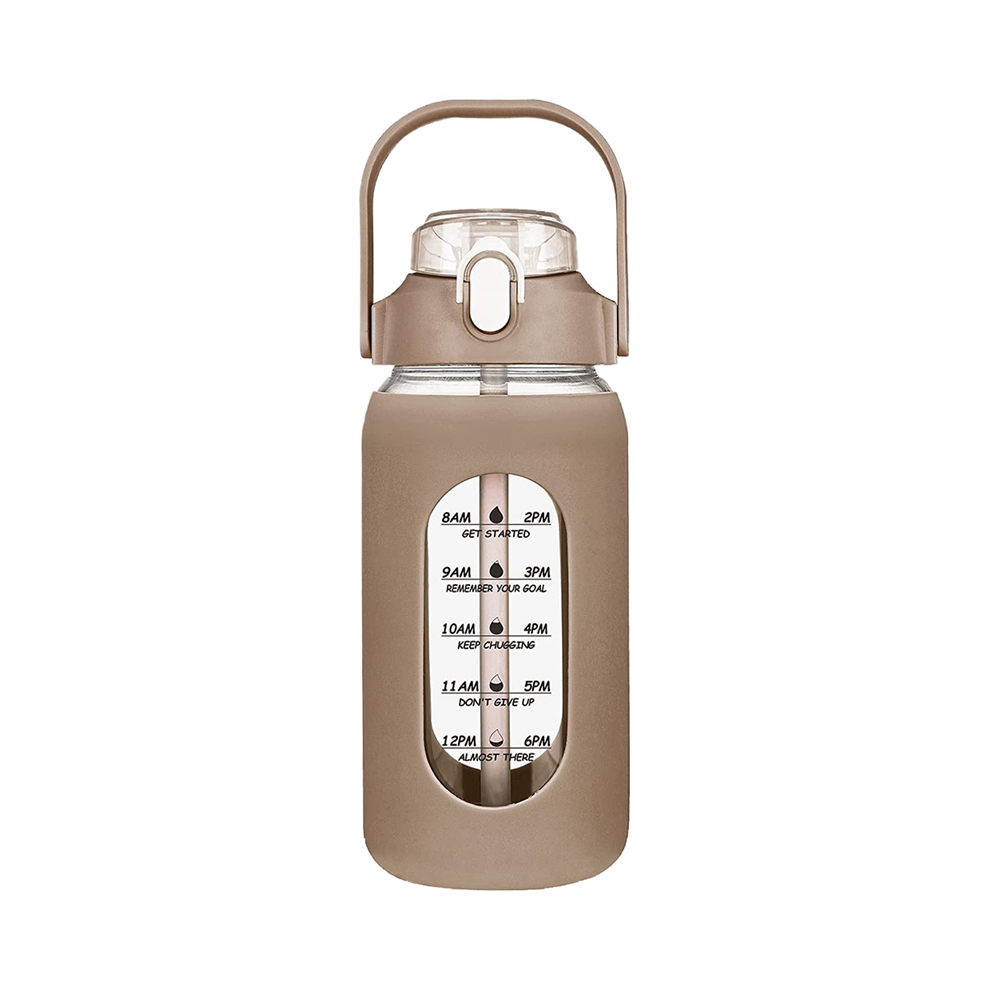 64Oz Glass Water Bottles with Straw, Bottle Brown-image-OPC-PJ5JQHT-NEW