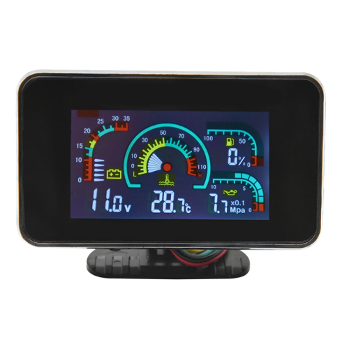 4 σε 1 LCD 12V/24V Βολτόμετρο πίεσης λαδιού Δείκτης καυσίμου για φορτηγό