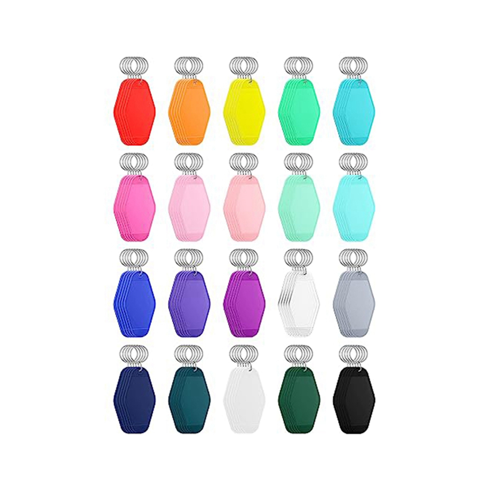 100Pcs Blank Hotel Motel Keychain 20 Colors Rhombus Key Tags 4854148758509