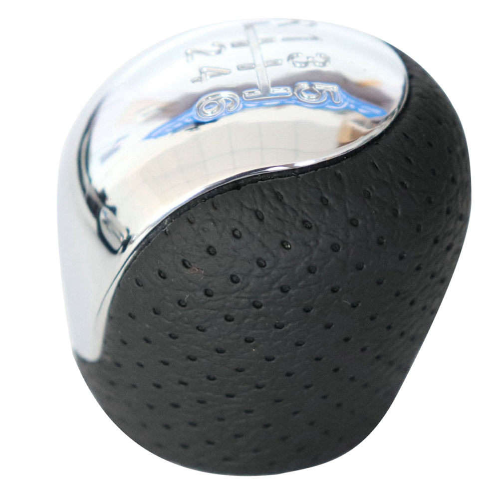 5X Sport Perforated Leather Gear Knob Chrome 6-Speed For I30 Ix35 4854148759513
