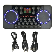 Carte son 5X V300 PRO 10 effets Bluetooth Réduction du bruit Mixeurs audio Casque Micro Contrôle vocal pour téléphone PC