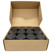 Kaarsenblikjes, 48 stuks, 118 ml metalen containers voor het maken van kaarsen, kunst en knutselen, droge opslag, zwart