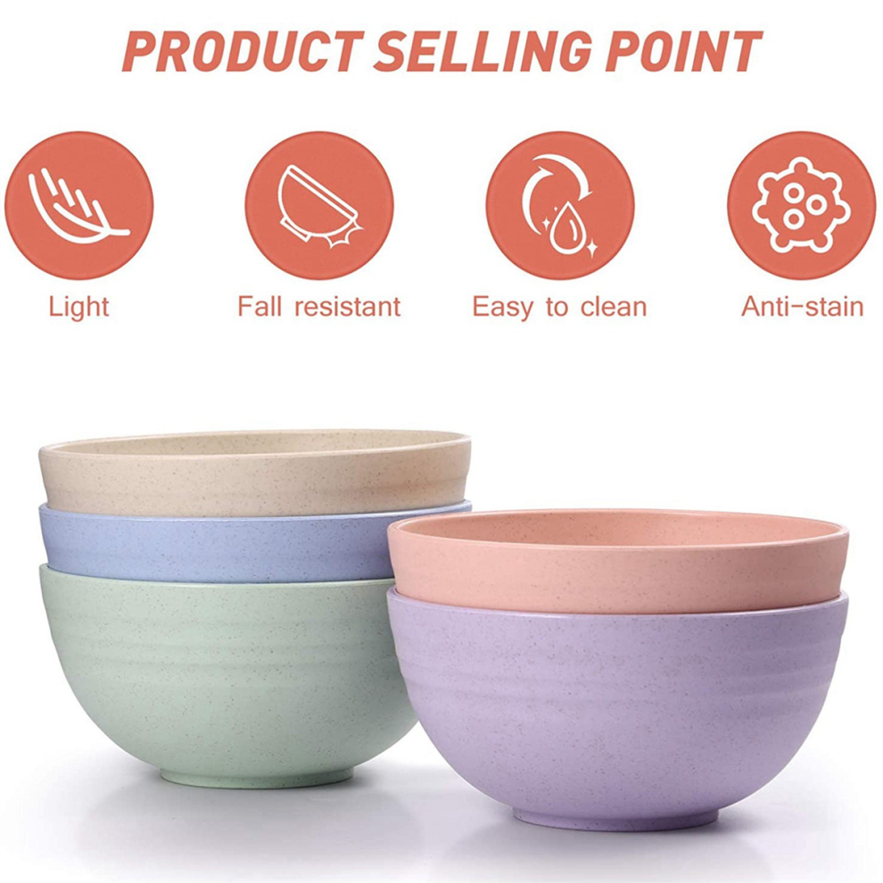 10 PCS 12cm Cereal Bowls Wheat Straw Unbreakable Reusable Bowlad Bowl Soup Noodle Container Mixing-image-OPC-PJ5JRSX-NEW