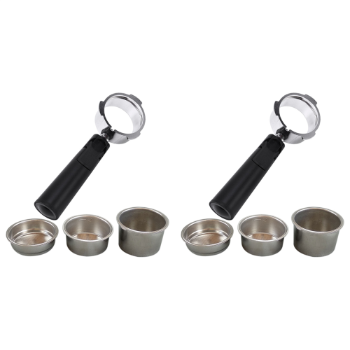 2 Pcs 51mm Bottomless Filter Coffee Machine Accessories Domestic Bracket Handle Hollow