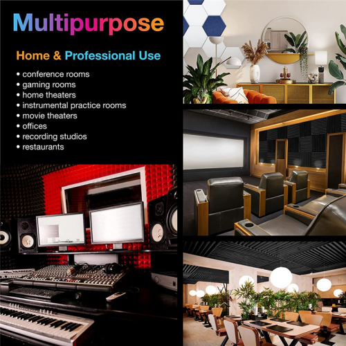 Πακέτο 5 πλακιδίων Mushroom Studio Wedge, ηχομονωτικά πάνελ αφρού, μαύρα 2