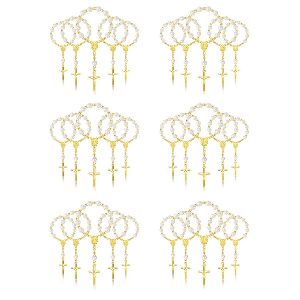 60Pcs Baptism Rosary Acrylic Beads Mini Rosaries With For The First Communion Favors Tlily