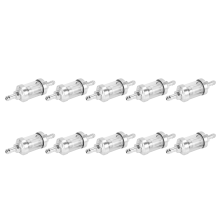 20X Universal Chrom Glas Kraftstoff Benzin Rohöl Motor Inline Filter 5/16 Zoll 8mm Silber für Motorräder