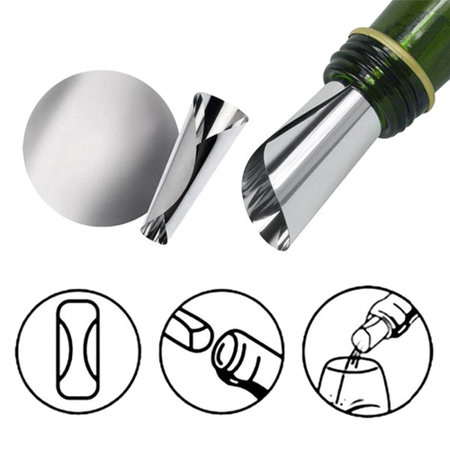 400 Pcs 3 Inch Silver Wine Pourer Discs Drip-Proof Drip Pouring pour Spout Thin Slice 2