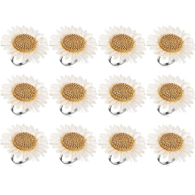 12Pcs Flower Napkin Rings, Floral Rings for Table Decor