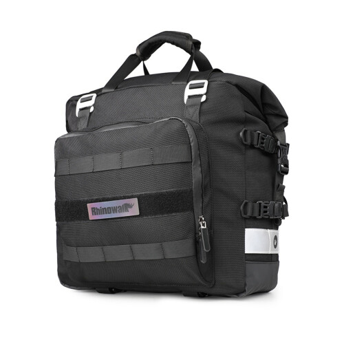 Πίσω πλαϊνή τσάντα μοτοσικλέτας Rhinowalk 20L με αφαιρούμενη (μαύρη)