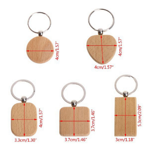 300 κενά ξύλινα μπρελόκ DIY ετικέτα κλειδιού Anti-Lost ξύλινα αξεσουάρ δώρου 2