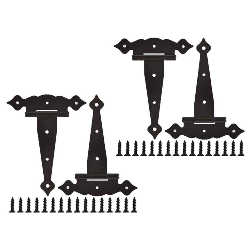 Charnières de portail robustes de 20 cm pour clôtures en bois, abri de jardin, grange, décoratives, 4 pièces