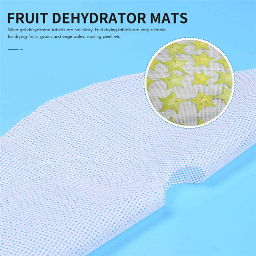 16 Pcs Round Silicone Dehydrator Sheets, Non-Stick Fruit Mats, Reusable Steamer Mat Mesh Sheet 1
