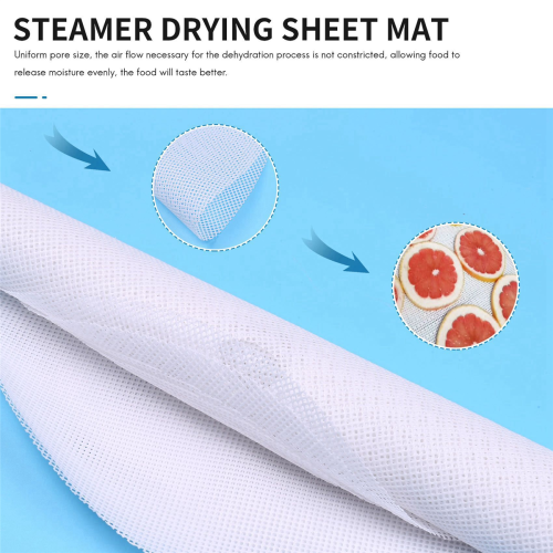 16 Pcs Round Silicone Dehydrator Sheets, Non-Stick Fruit Mats, Reusable Steamer Mat Mesh Sheet 2
