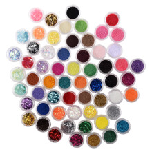 Neu 60 Box Farbe 5 Stil Crushed Shell Acryl Nagel Pulver Spitze Dekoration
