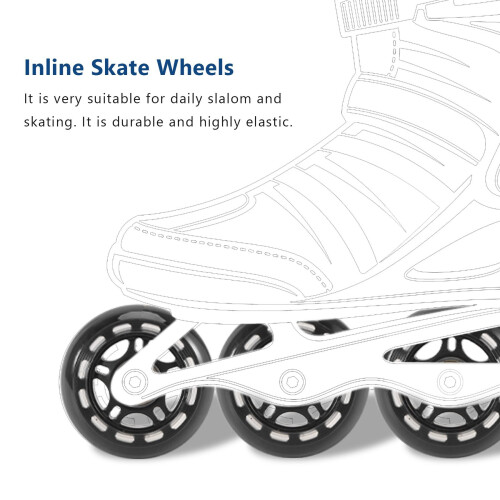 8-pack inline skatewielen met lagers van 70 mm 2