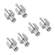 6 stuks 304 roestvrijstalen carbonatatiedop met 5/16 inch weerhaak, kogelvergrendelingstype, geschikt voor PET-flessen met frisdrank, thuisbrouwvat