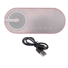 Draagbare Bluetooth-luidspreker met digitaal kloknachtlampje, roze