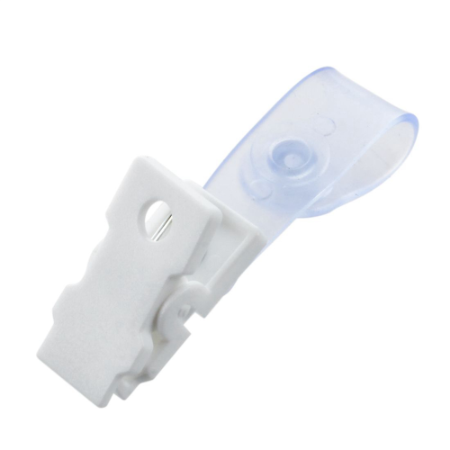 60 Pcs Plastic ID Card Name Tag Holder Badge Strap Clip White Clear 1