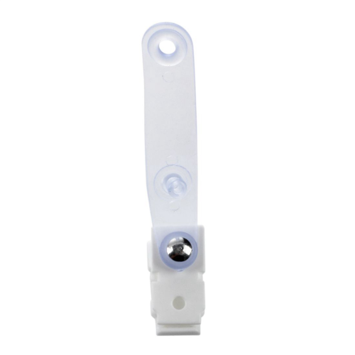 60 Pcs Plastic ID Card Name Tag Holder Badge Strap Clip White Clear 2