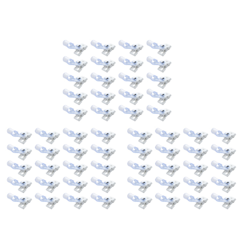60 Pcs Plastic ID Card Name Tag Holder Badge Strap Clip White Clear