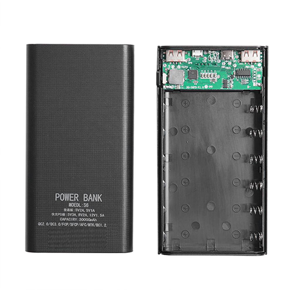 Photos - Charger 20000MAh Power Board for 6X18650 Battery DIY Powerbank Case(Black)