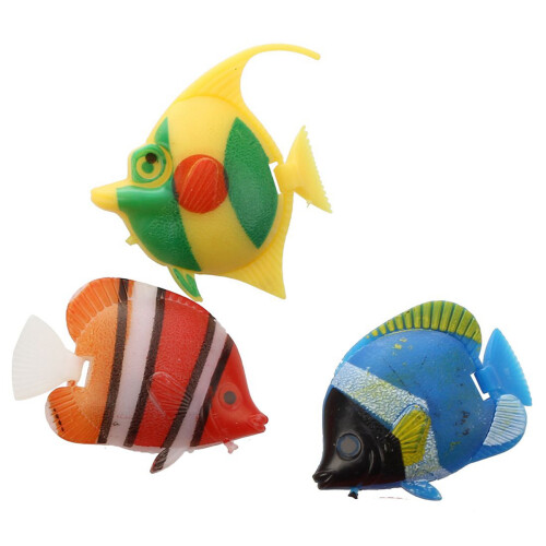 Lot De 4 Poissons Artificiels Pour Décoration D'aquarium Colorée
